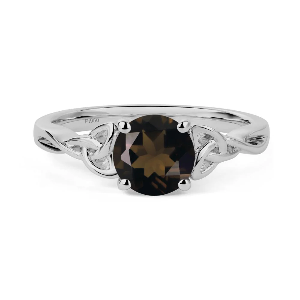 Round Cut Smoky Quartz Celtic Ring