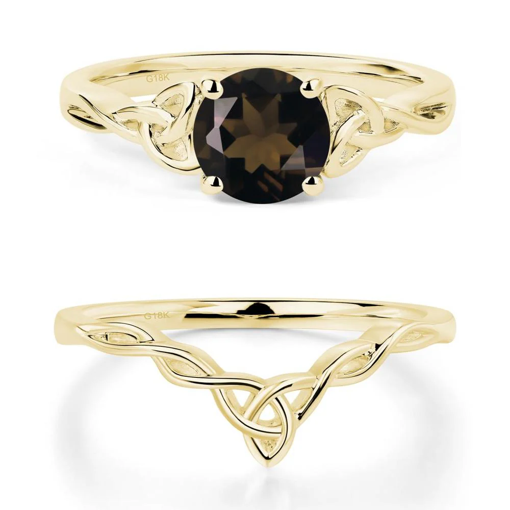 Round Cut Smoky Quartz Celtic Ring - Image 21