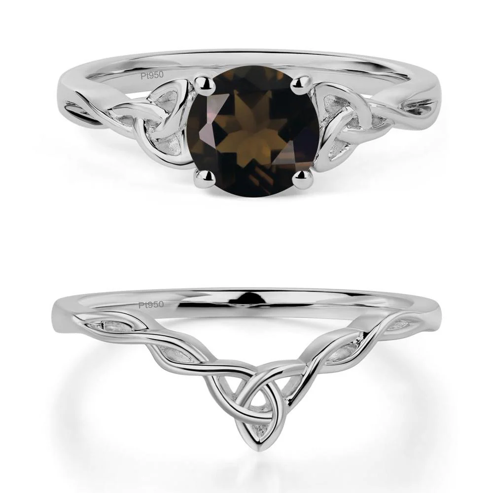 Round Cut Smoky Quartz Celtic Ring - Image 25