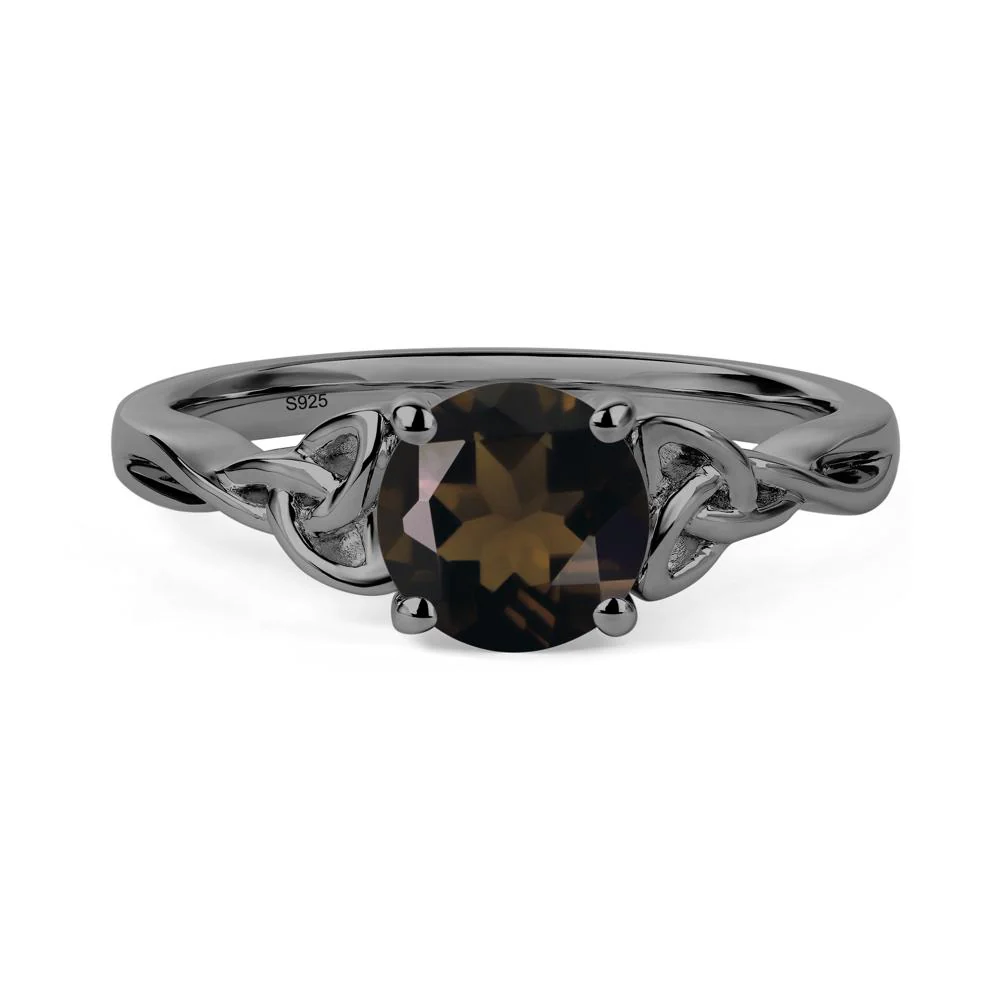 Round Cut Smoky Quartz Celtic Ring - Image 3