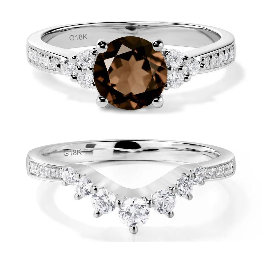 Round Cut Smoky Quartz Engagement Ring - Image 19