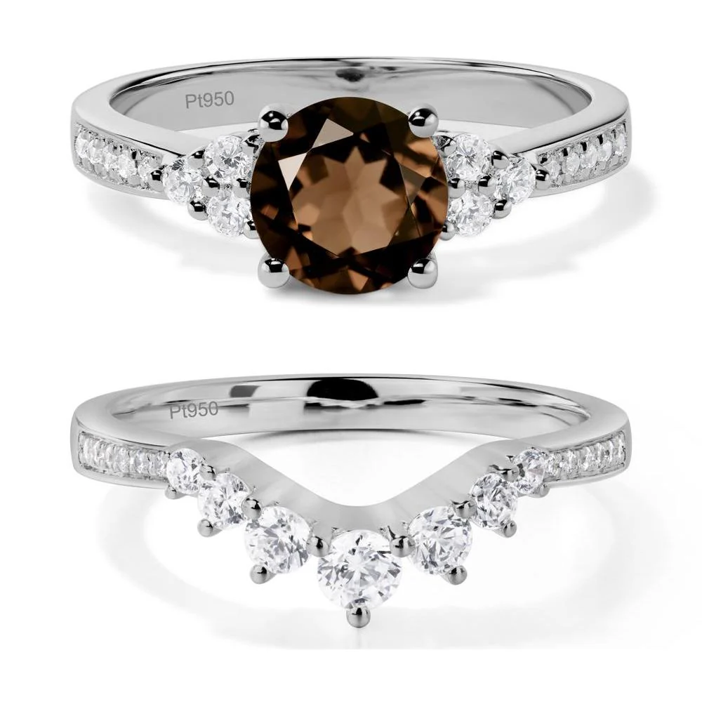 Round Cut Smoky Quartz Engagement Ring - Image 25