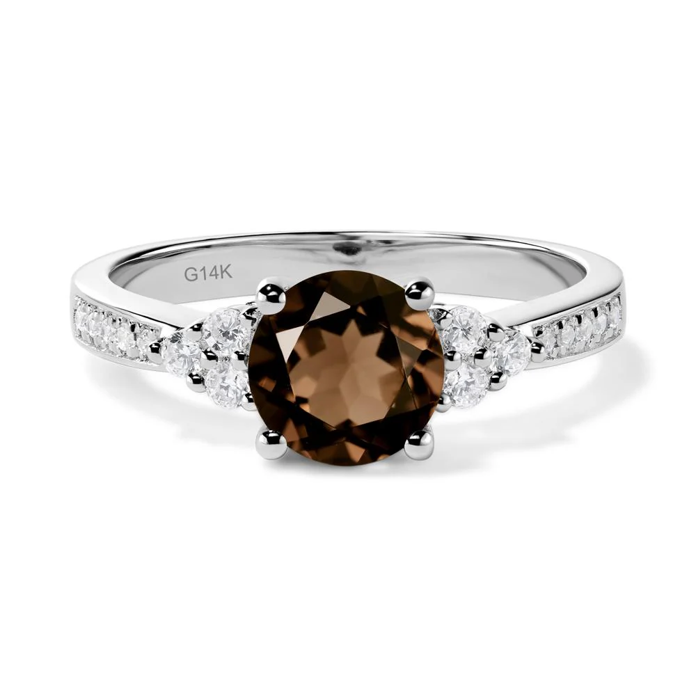 Round Cut Smoky Quartz Engagement Ring - Image 3