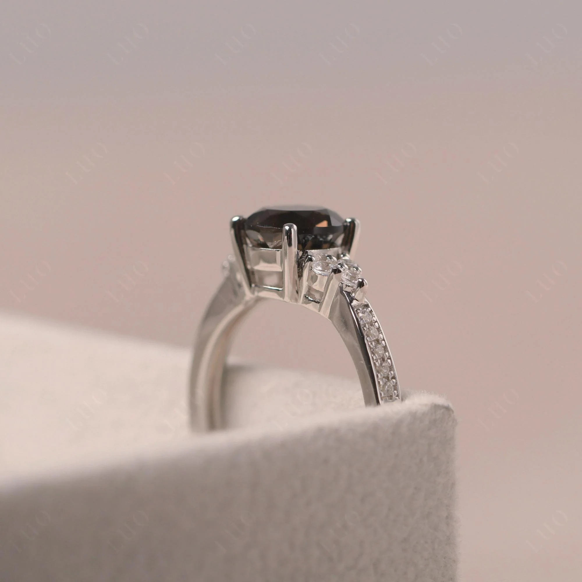 Round Cut Smoky Quartz Engagement Ring - Image 32