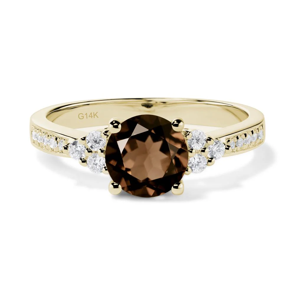 Round Cut Smoky Quartz Engagement Ring - Image 4