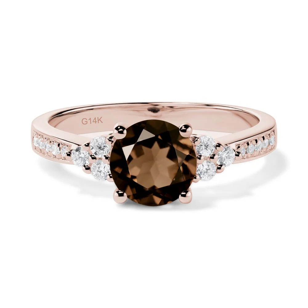 Round Cut Smoky Quartz Engagement Ring - Image 5