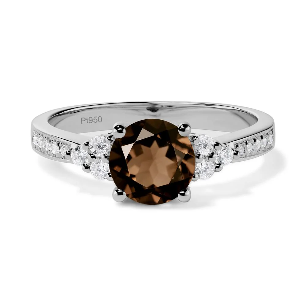 Round Cut Smoky Quartz Engagement Ring - Image 9