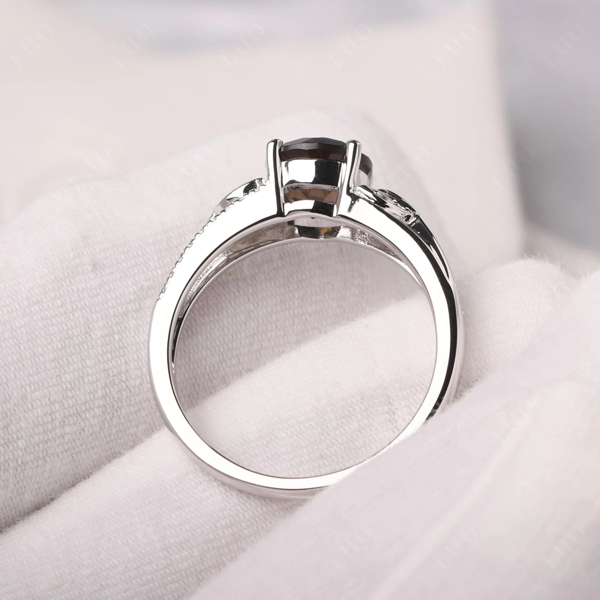 Leaf Inspired Smoky Quartz Engagement Ring - Image 12