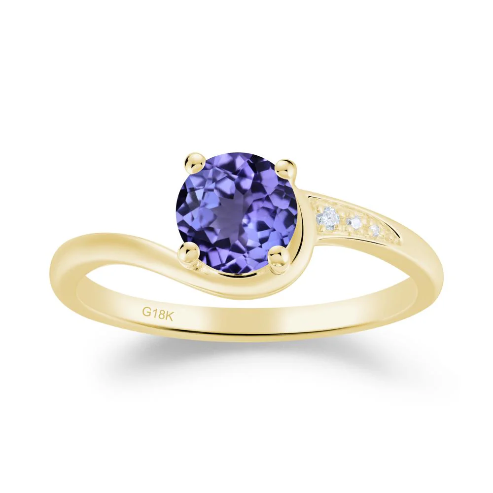 Round Cut Tanzanite Bypass Ring - Image 5
