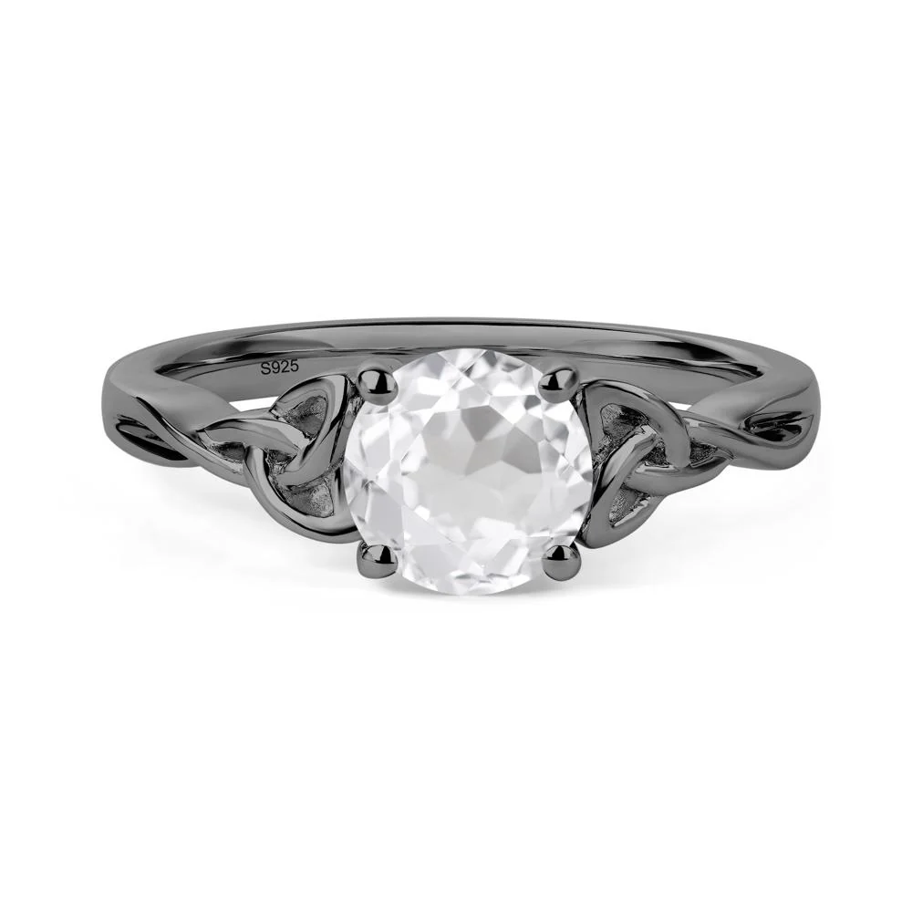 Round Cut White Topaz Celtic Ring - Image 3