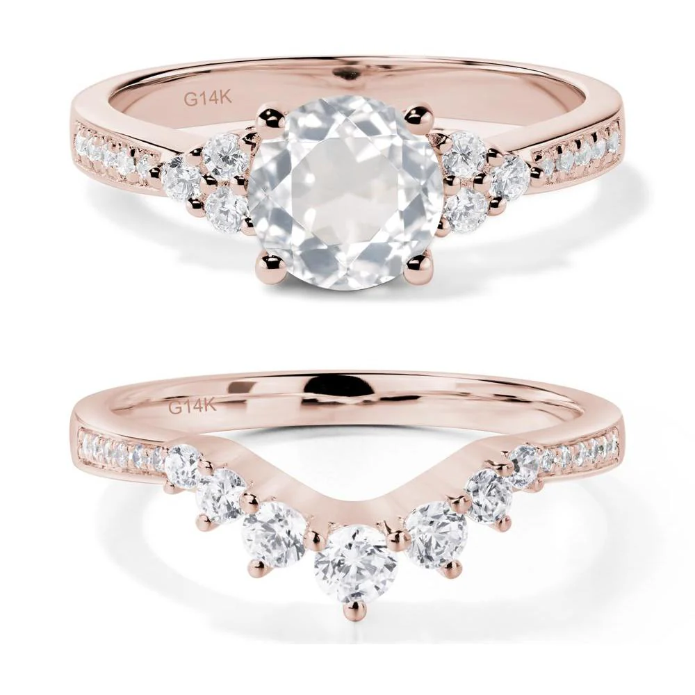Round Cut White Topaz Engagement Ring - Image 11