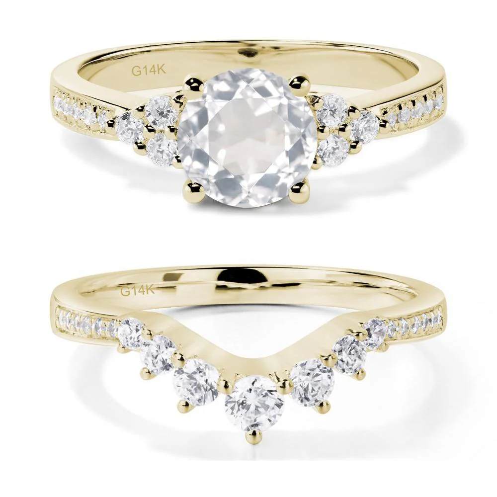 Round Cut White Topaz Engagement Ring - Image 15