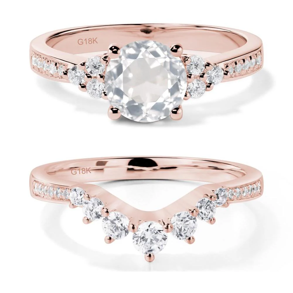 Round Cut White Topaz Engagement Ring - Image 17