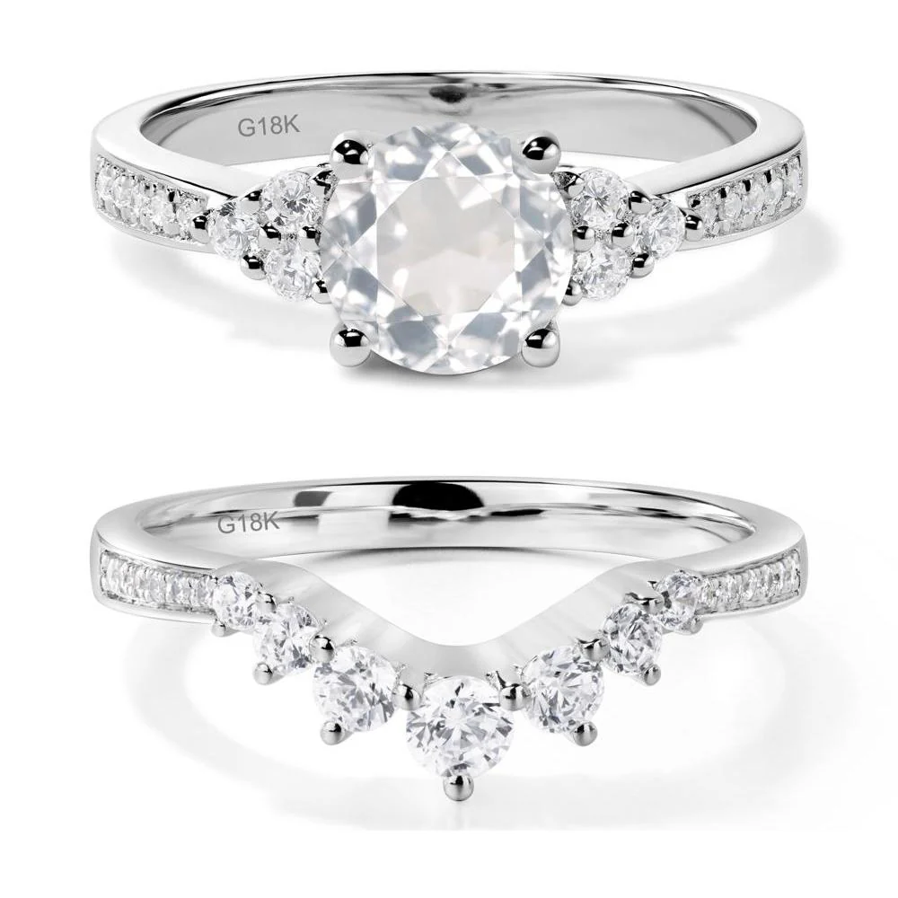 Round Cut White Topaz Engagement Ring - Image 19