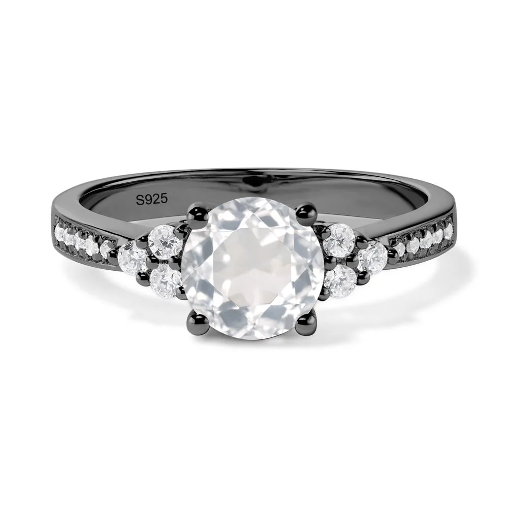 Round Cut White Topaz Engagement Ring - Image 2