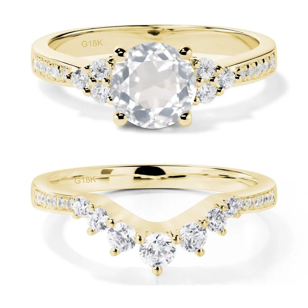 Round Cut White Topaz Engagement Ring - Image 21