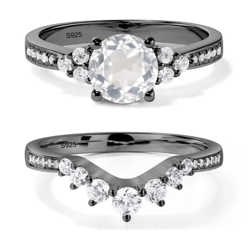Round Cut White Topaz Engagement Ring - Image 23