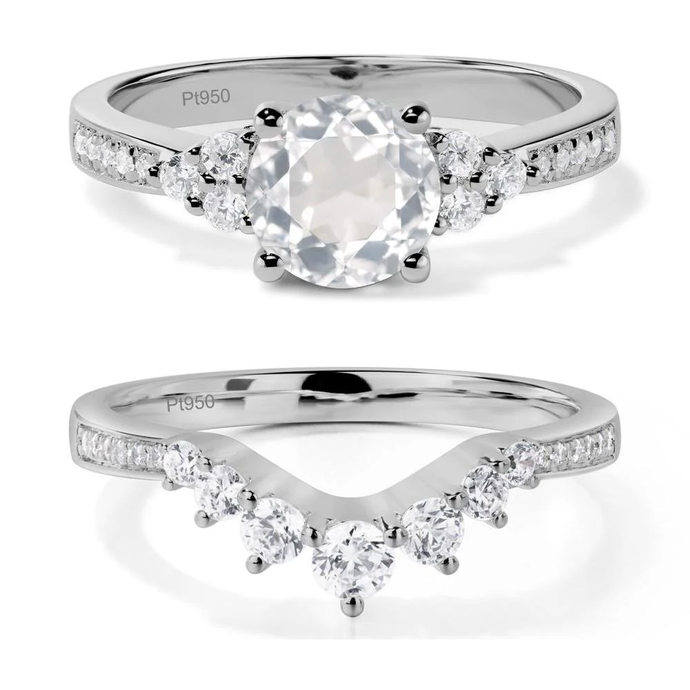 Round Cut White Topaz Engagement Ring - Image 25
