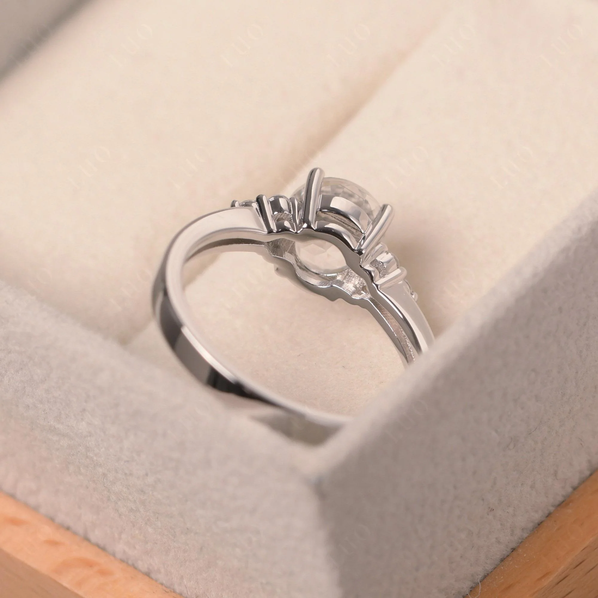 Round Cut White Topaz Engagement Ring - Image 31