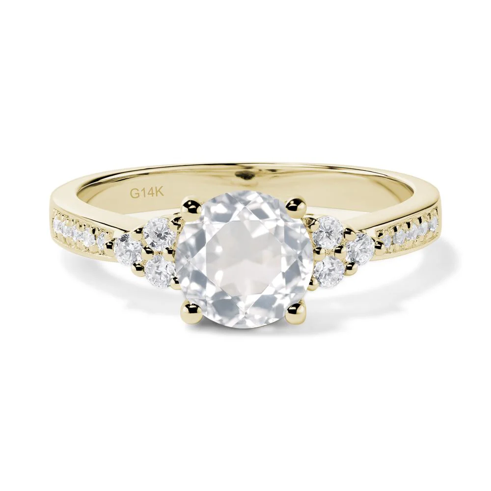 Round Cut White Topaz Engagement Ring - Image 4