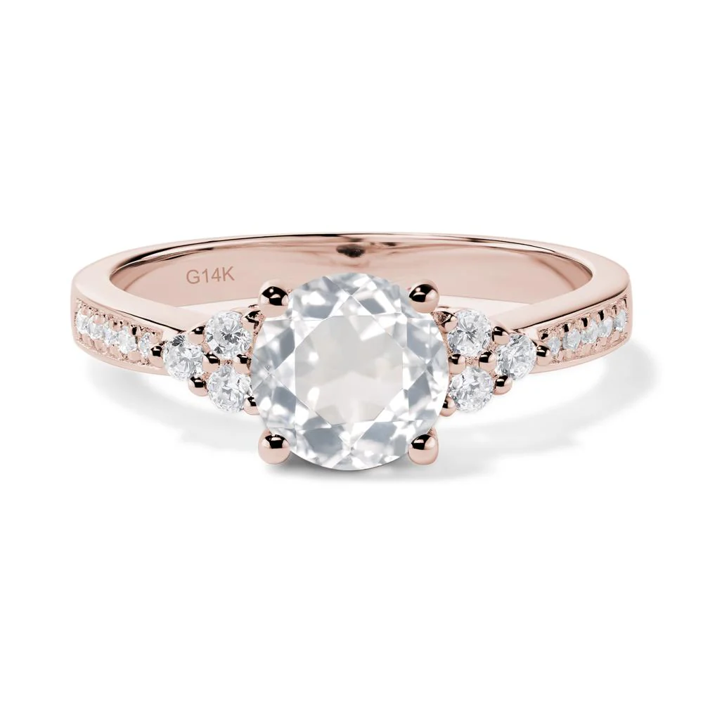 Round Cut White Topaz Engagement Ring - Image 5