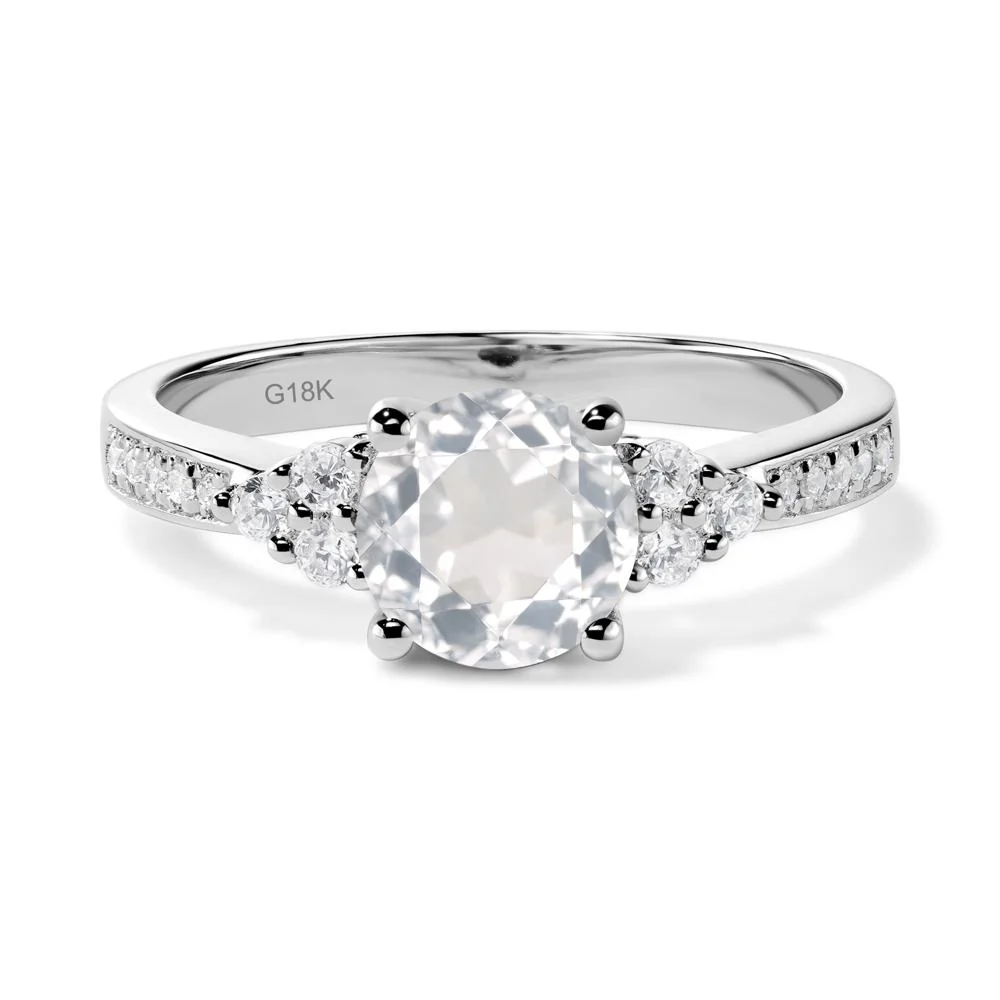 Round Cut White Topaz Engagement Ring - Image 6