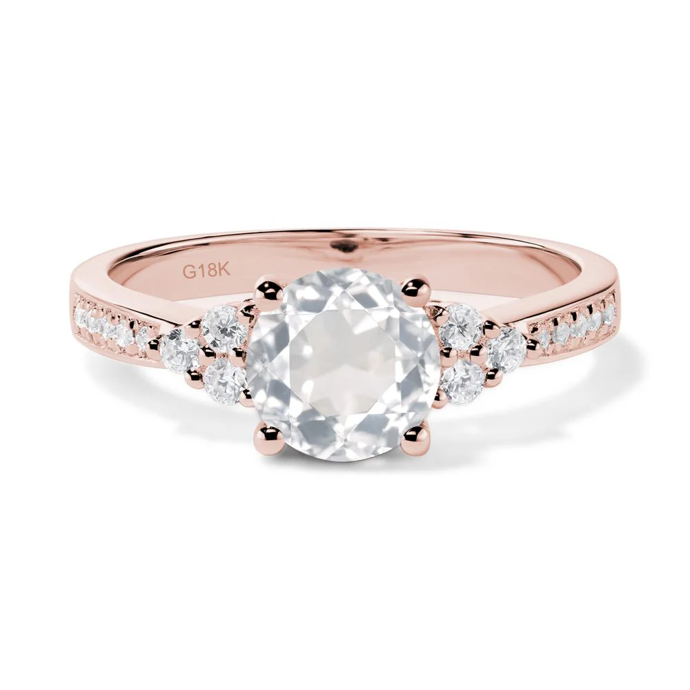 Round Cut White Topaz Engagement Ring - Image 8