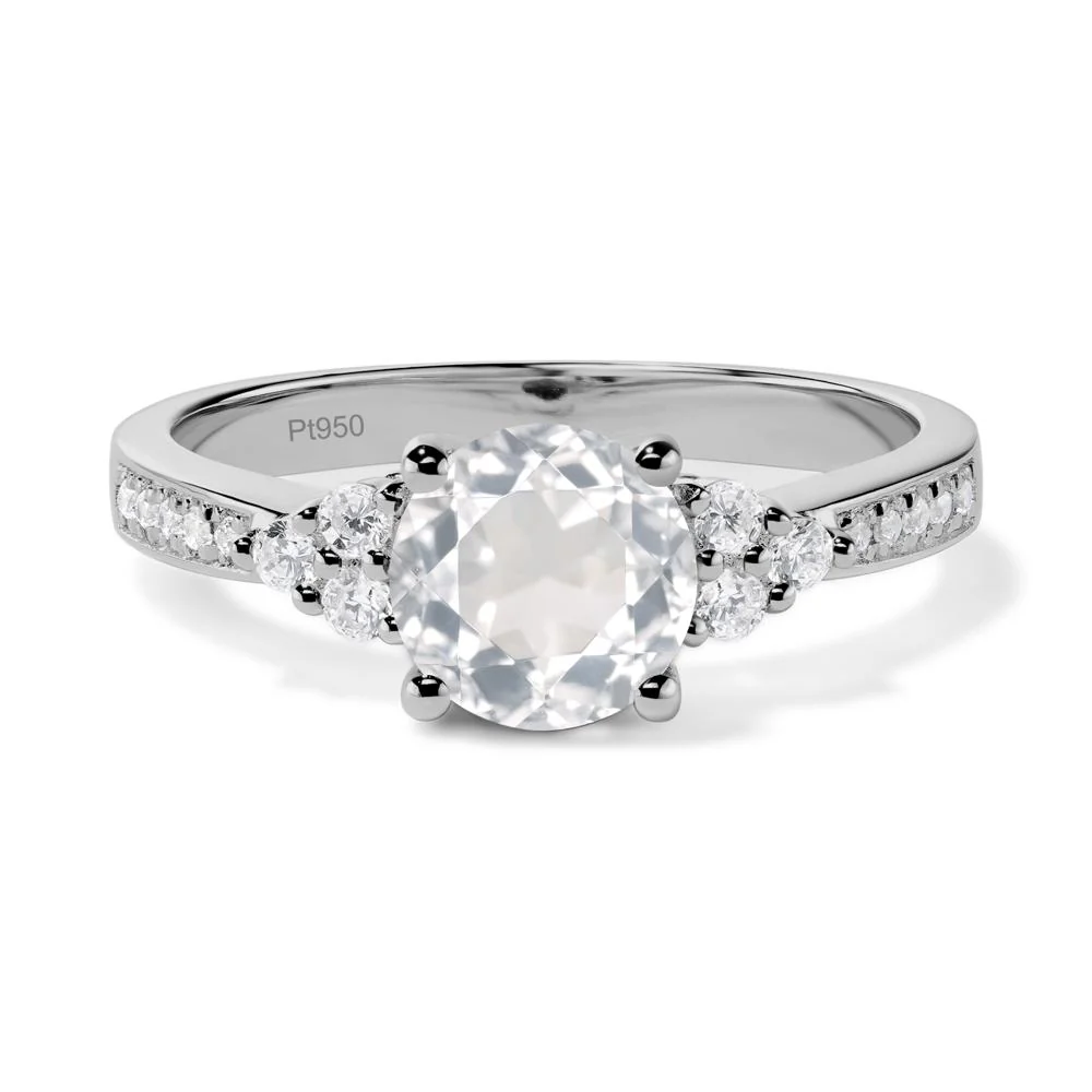 Round Cut White Topaz Engagement Ring - Image 9
