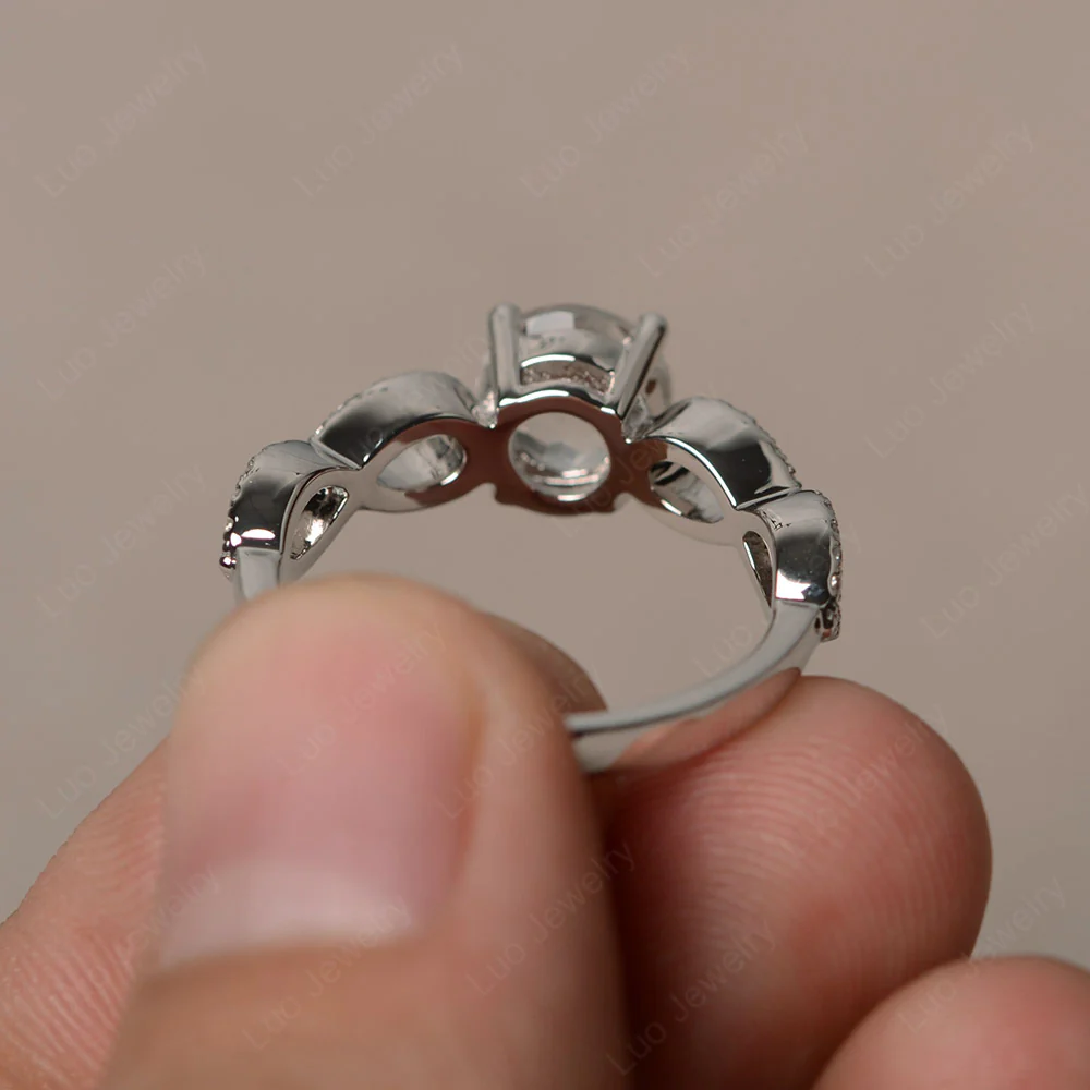 White Topaz Infinity Promise Rings - Image 2