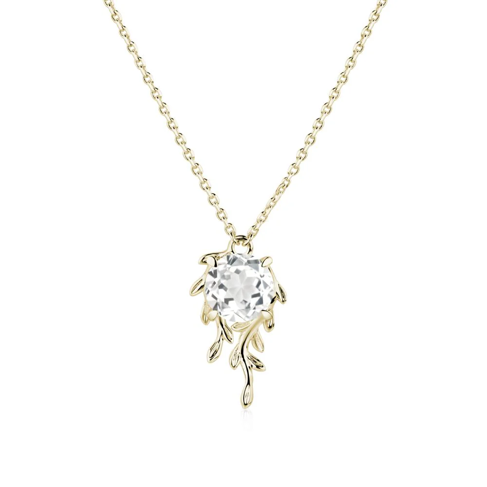 Round Cut White Topaz Necklace - Image 3