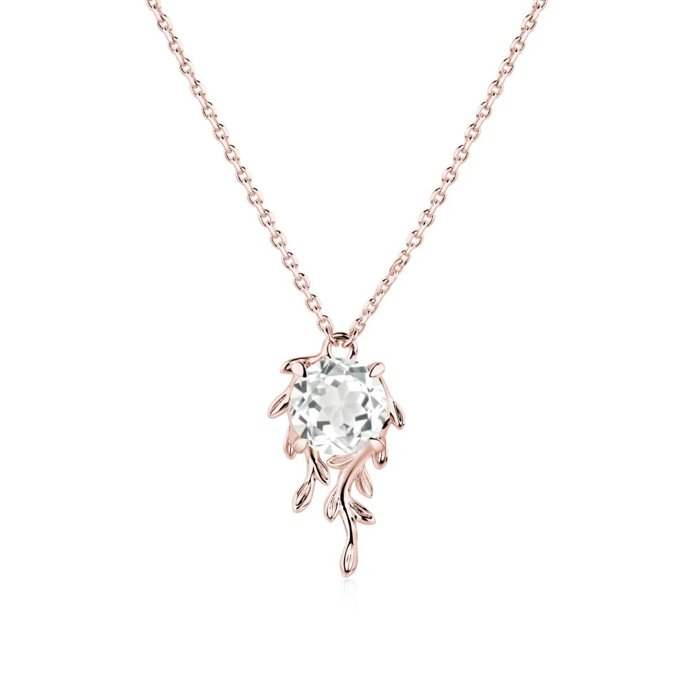 Round Cut White Topaz Necklace - Image 4