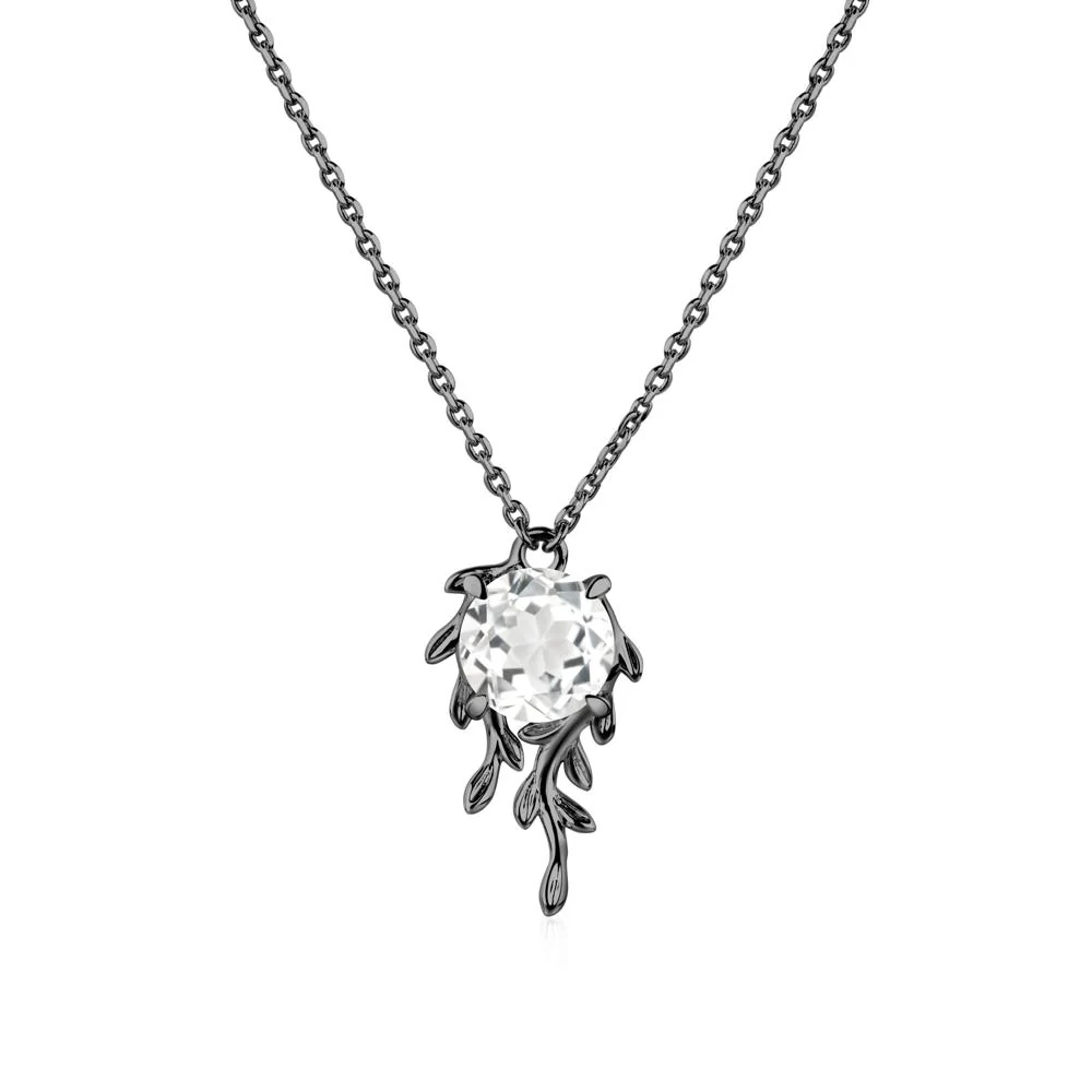 Round Cut White Topaz Necklace - Image 7