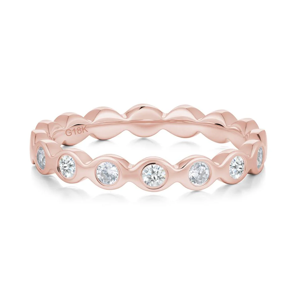 Round Diamond and Cubic Zirconia Eternity Ring - Image 3