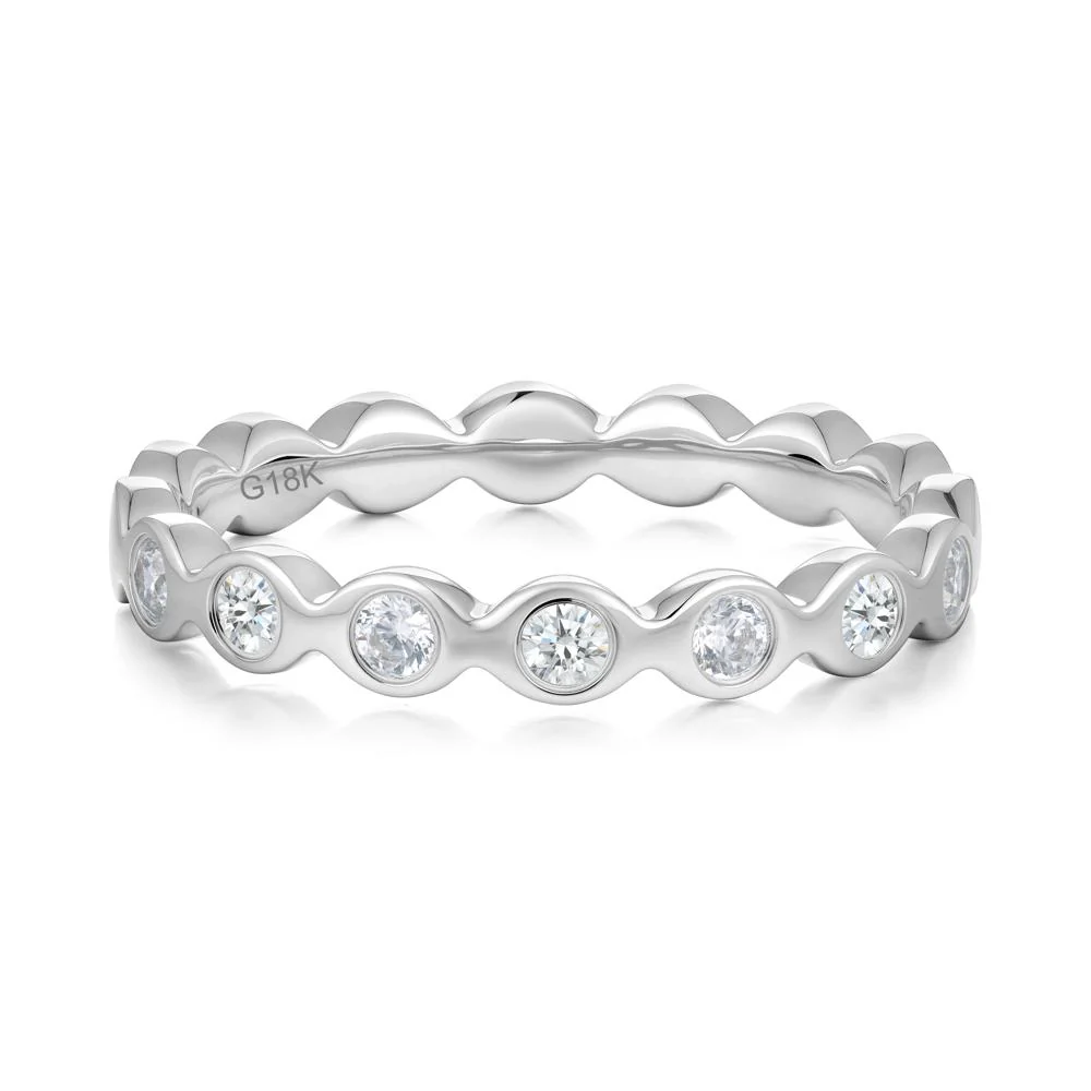 Round Diamond and Cubic Zirconia Eternity Ring - Image 6