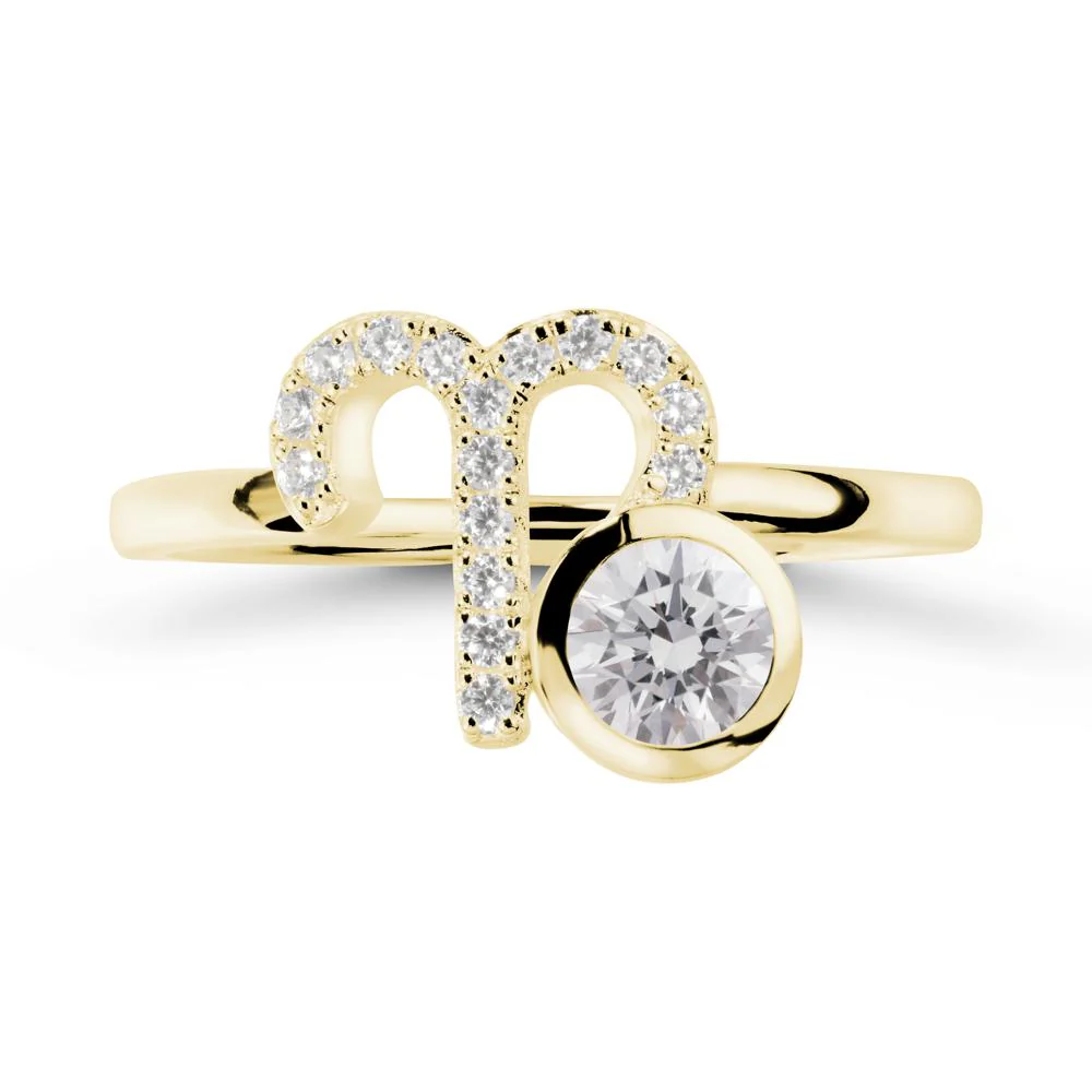 Round Diamond Aries Zodiac Ring-Bold & Ambitious - Image 6