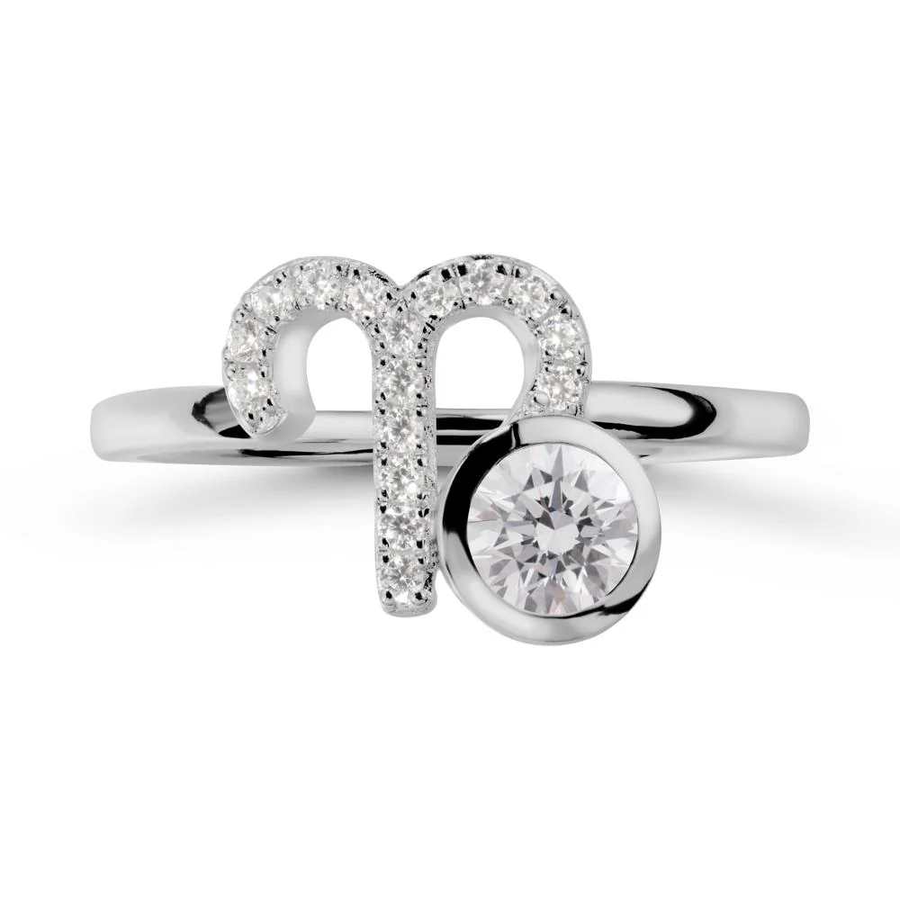 Round Diamond Aries Zodiac Ring-Bold & Ambitious - Image 8