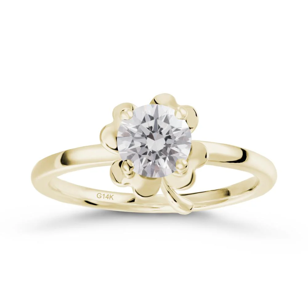 Round Diamond Four Leaf Clover Ring - Image 4
