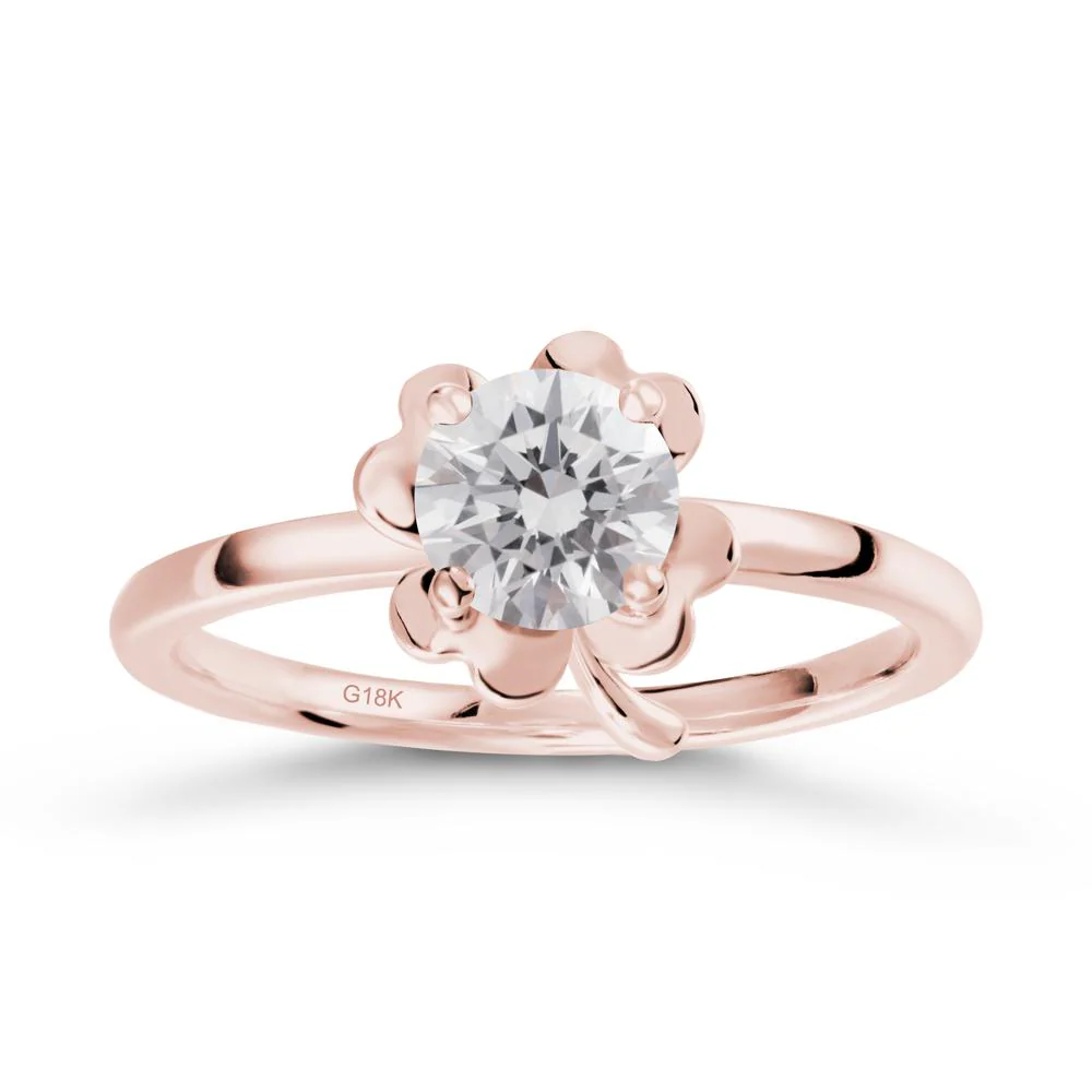 Round Diamond Four Leaf Clover Ring - Image 5