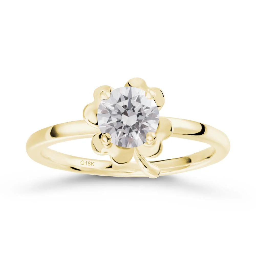 Round Diamond Four Leaf Clover Ring - Image 7