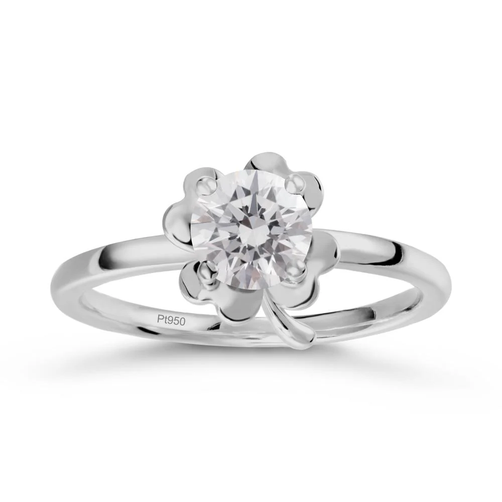 Round Diamond Four Leaf Clover Ring - Image 8