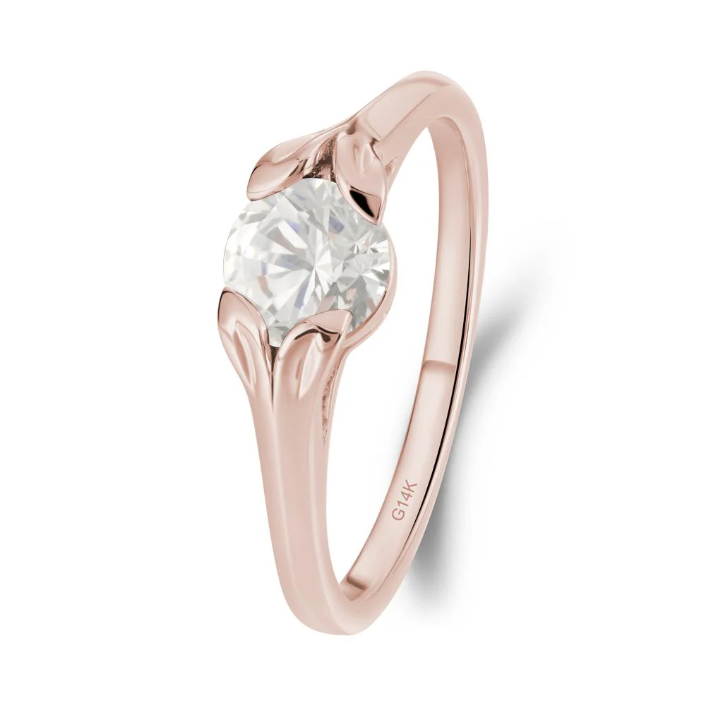 Round Diamond Leaf Ring - Image 7