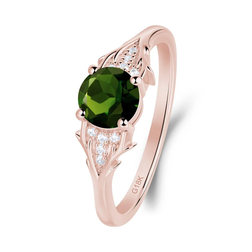 Round Diopside Branch Engagement Ring - Image 2
