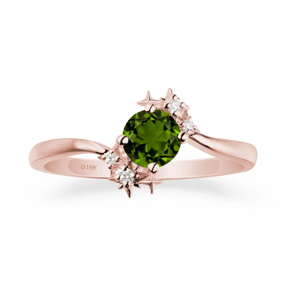 Round Diopside Bypass Ring - Image 4