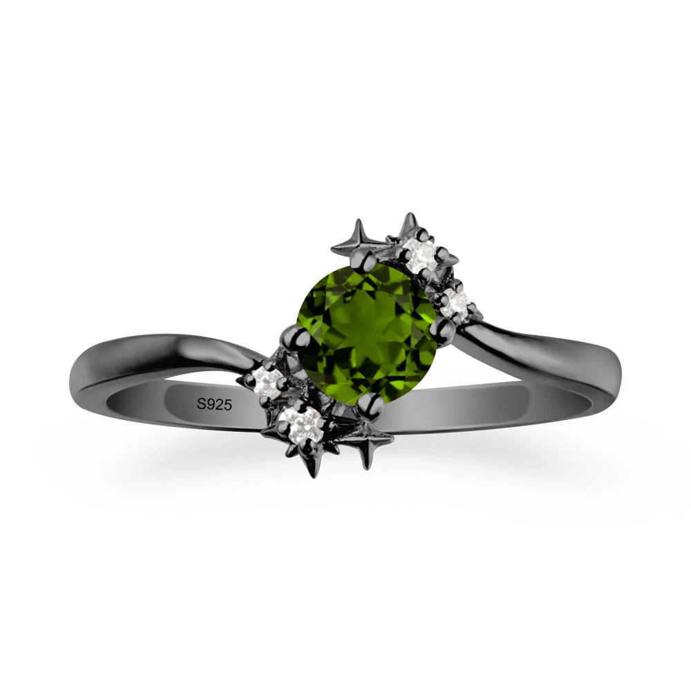 Round Diopside Bypass Ring - Image 7
