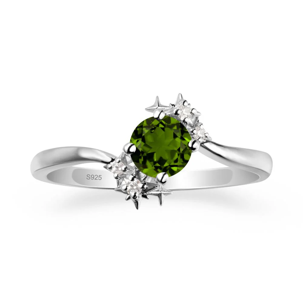 Round Diopside Bypass Ring - Image 9