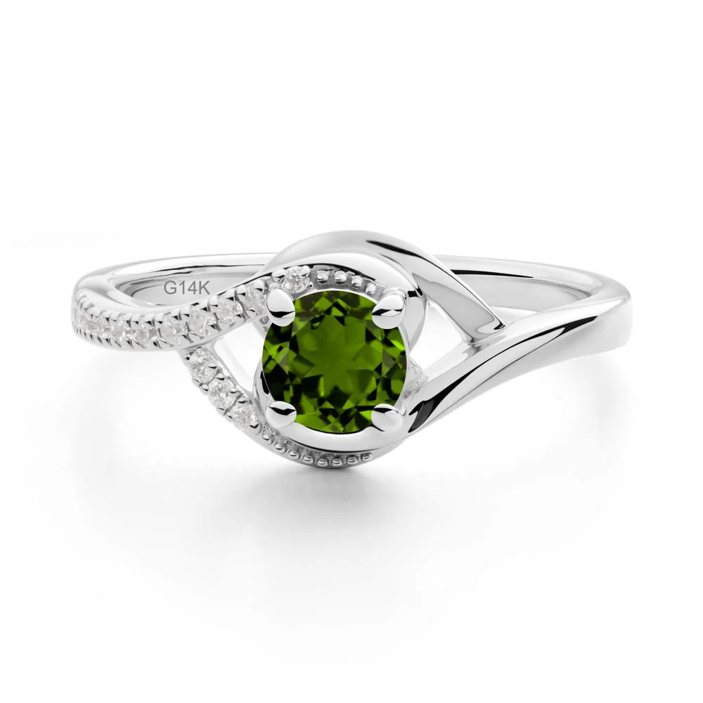 Round Diopside Bypass Statement Ring - Image 2