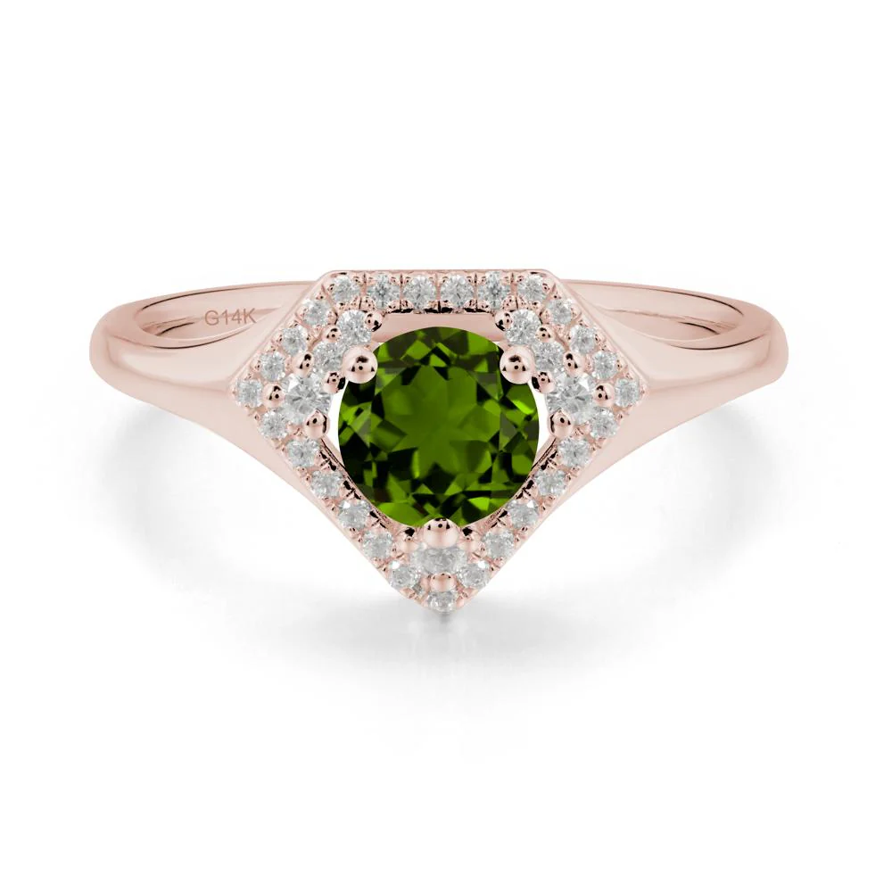 Round Diopside Double Halo Ring - Image 2