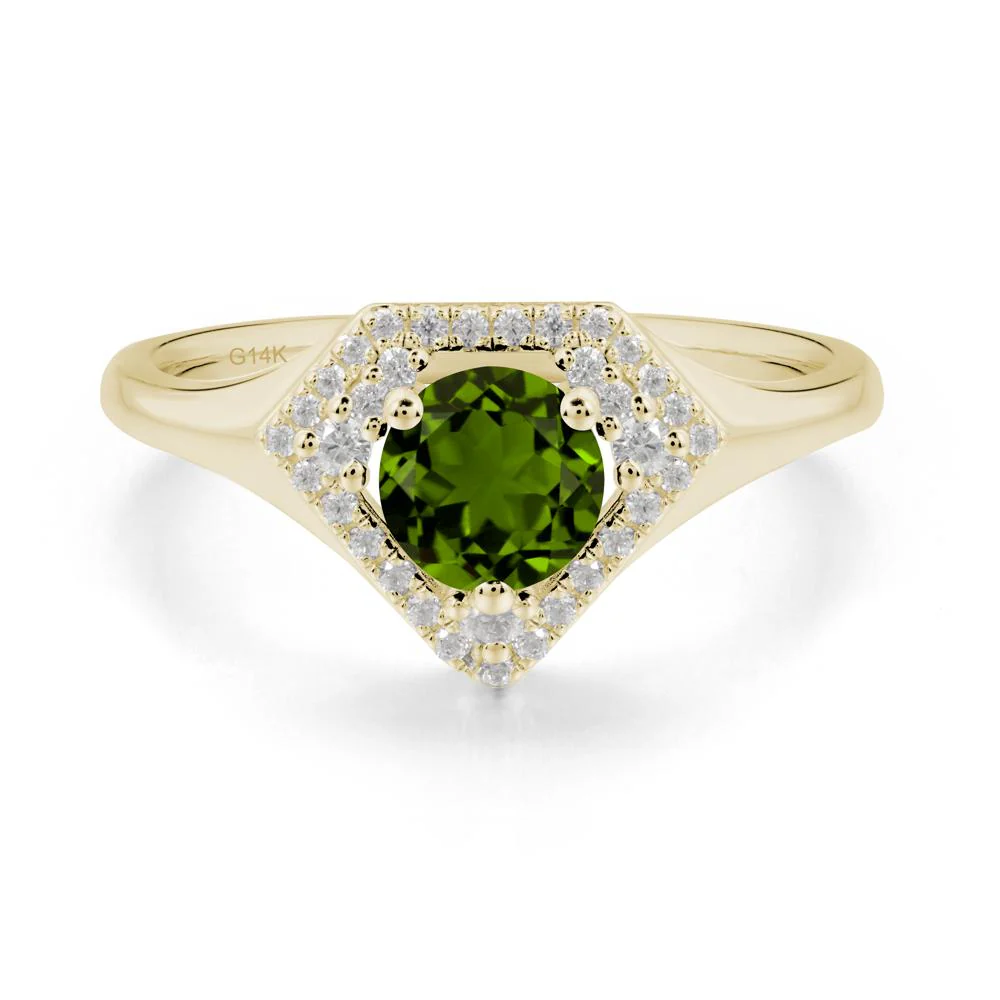 Round Diopside Double Halo Ring - Image 4