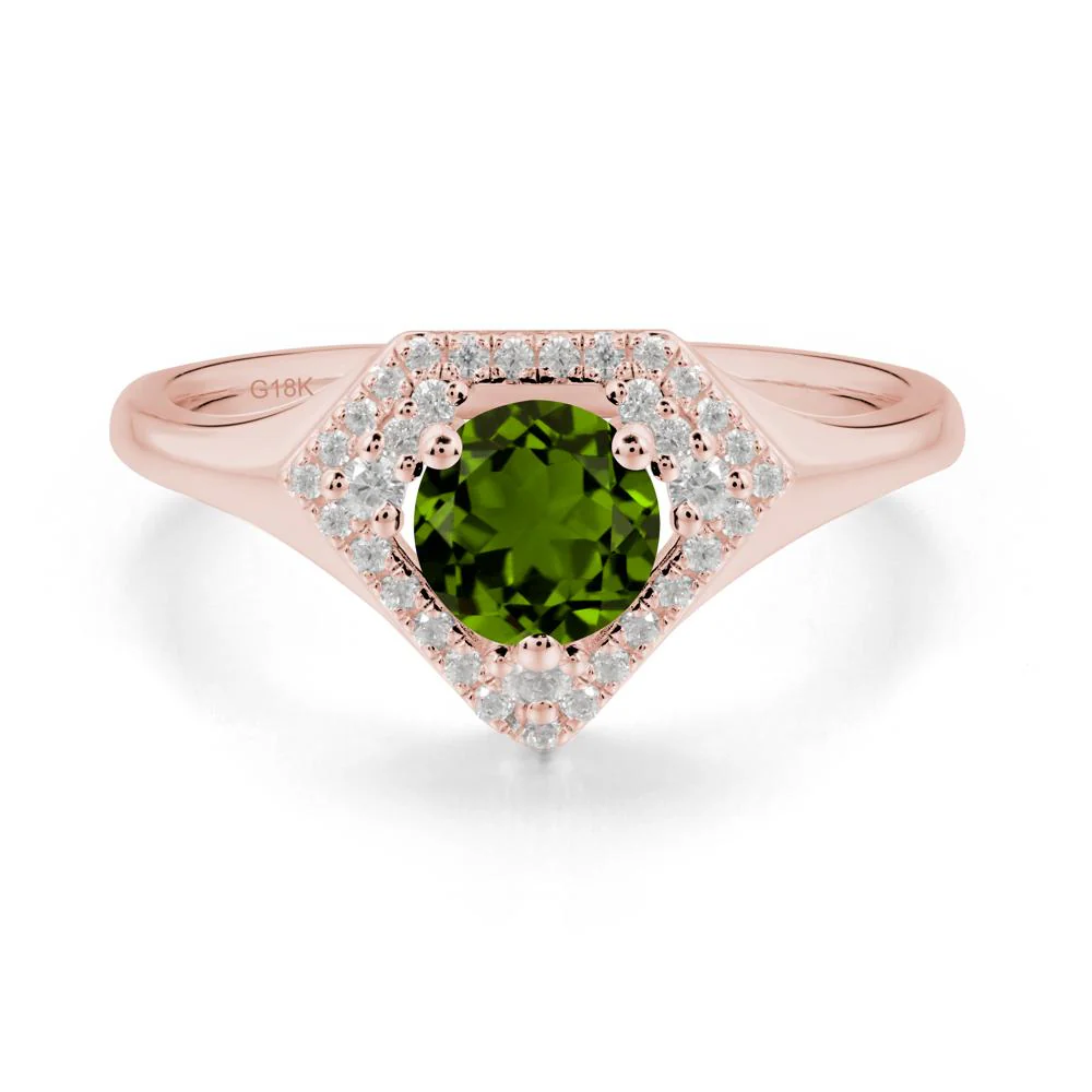 Round Diopside Double Halo Ring - Image 7