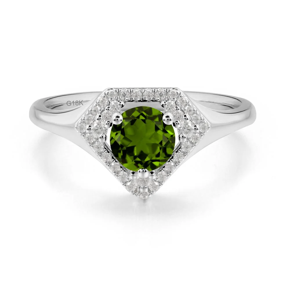 Round Diopside Double Halo Ring - Image 9
